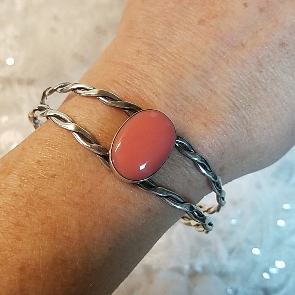 Sterling Mexico Gemstone Cuff